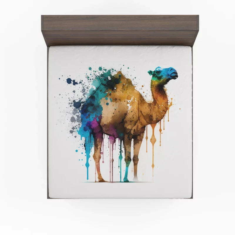 Eid Painting of Camels Fitted Sheet