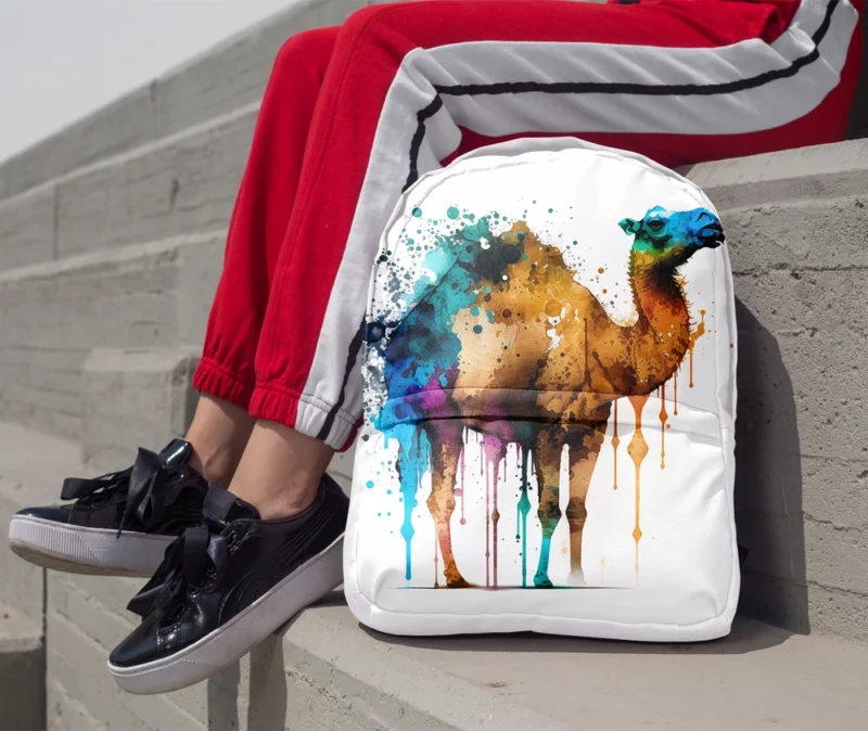 Eid Painting of Camels Minimalist Backpack 1