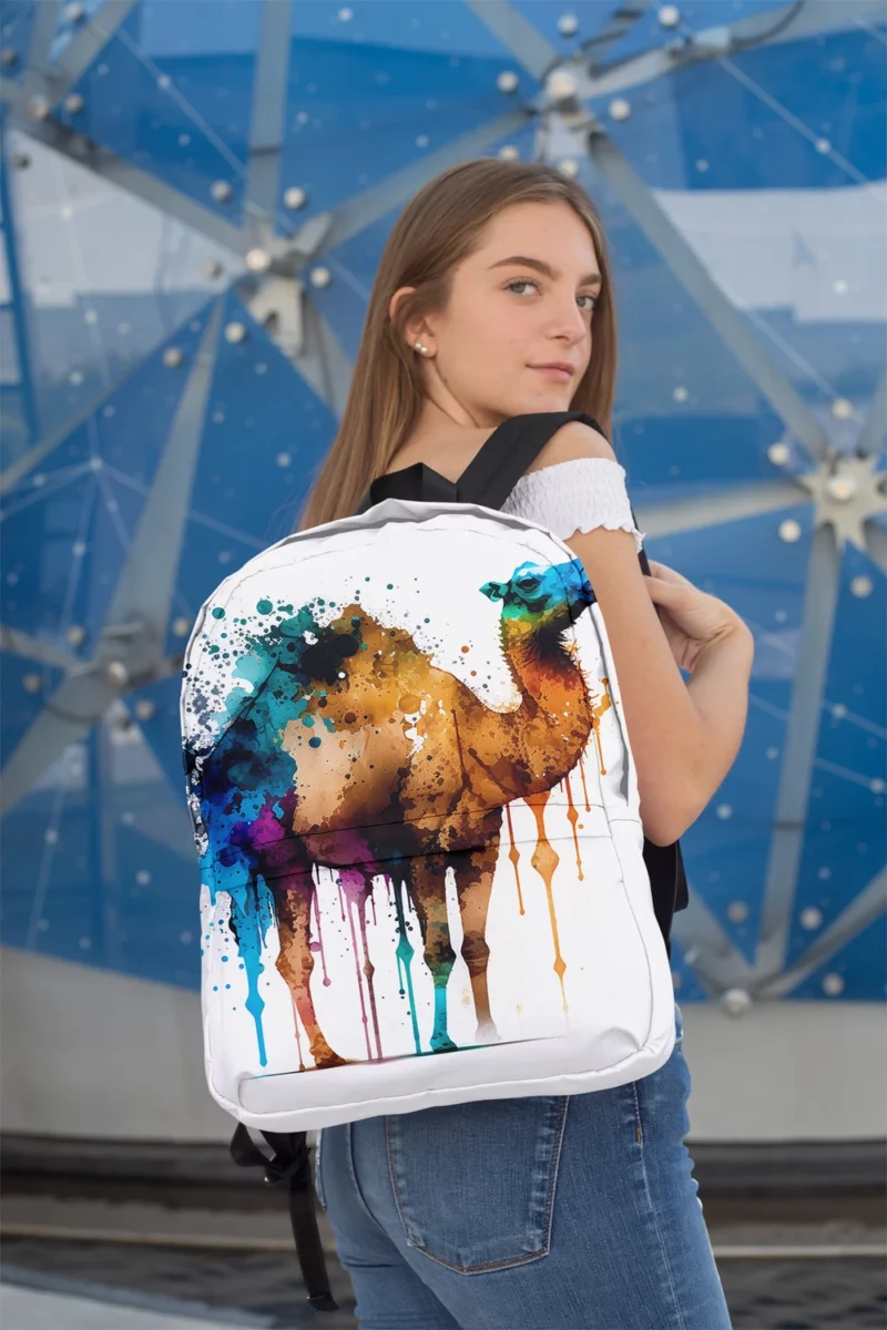 Eid Painting of Camels Minimalist Backpack 2