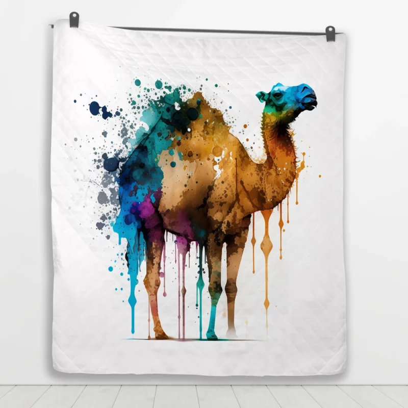 Eid Painting of Camels Quilt Blanket 1