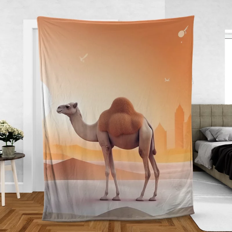 Eid al-Adha Camel Artwork Fleece Blanket