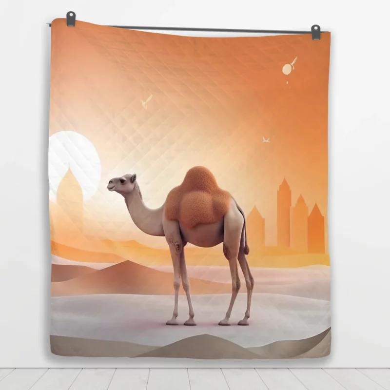 Eid al-Adha Camel Artwork Quilt Blanket 1