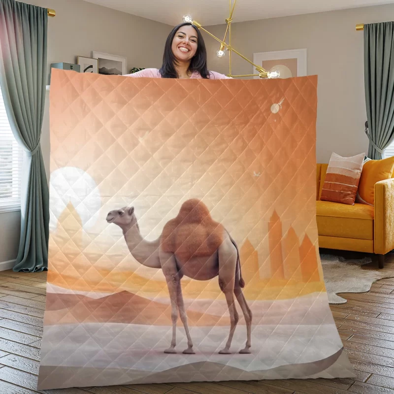 Eid al-Adha Camel Artwork Quilt Blanket