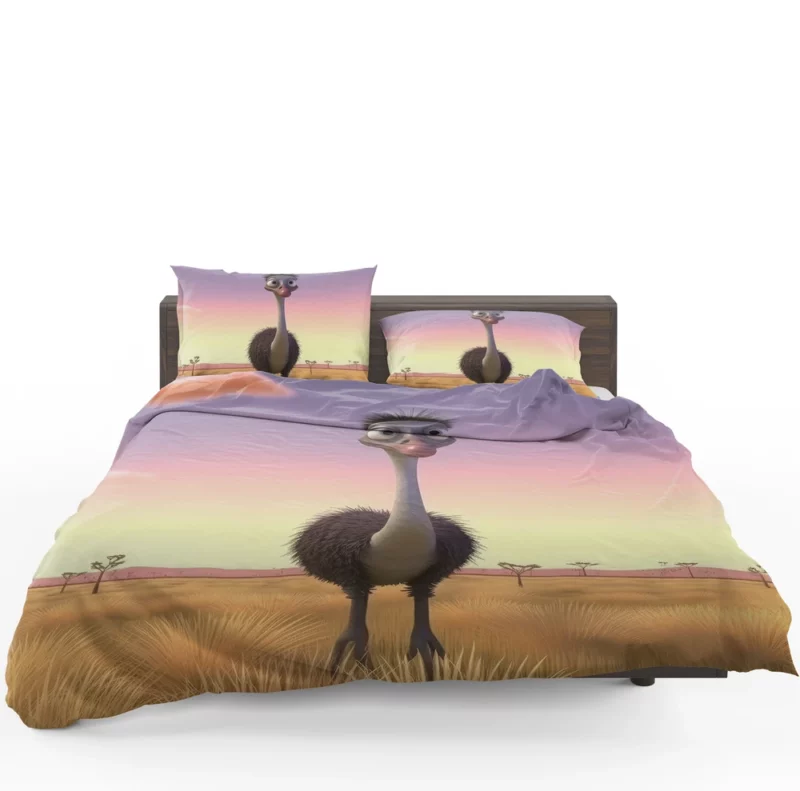 Elegant Emu in Pink Sky Bedding Set 1