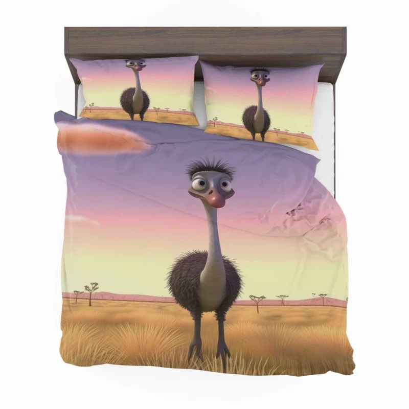 Elegant Emu in Pink Sky Bedding Set 2