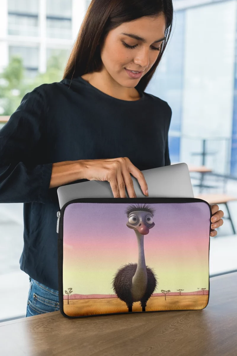 Elegant Emu in Pink Sky Laptop Sleeve 1