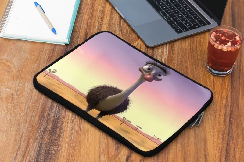 Elegant Emu in Pink Sky Laptop Sleeve 2