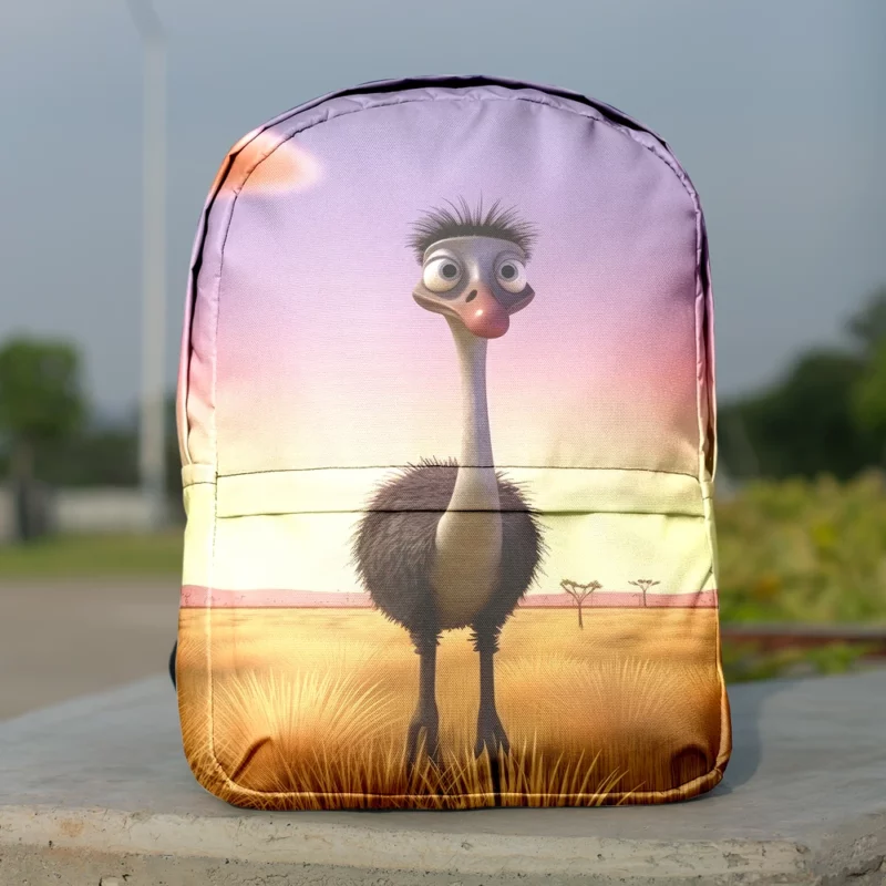 Elegant Emu in Pink Sky Minimalist Backpack