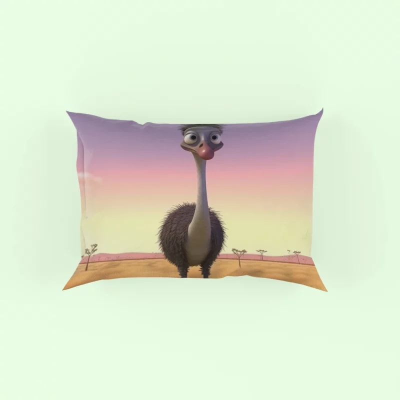 Elegant Emu in Pink Sky Pillow Case