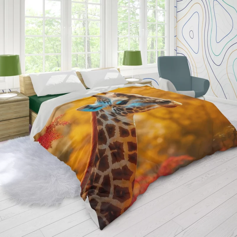 Elegant Giraffe Generated by AI Duvet Cover