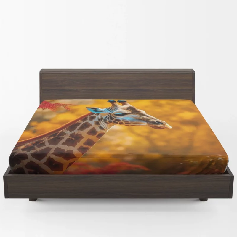 Elegant Giraffe Generated by AI Fitted Sheet 1