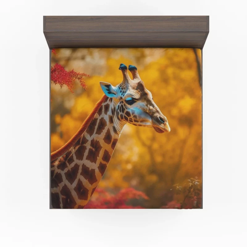 Elegant Giraffe Generated by AI Fitted Sheet