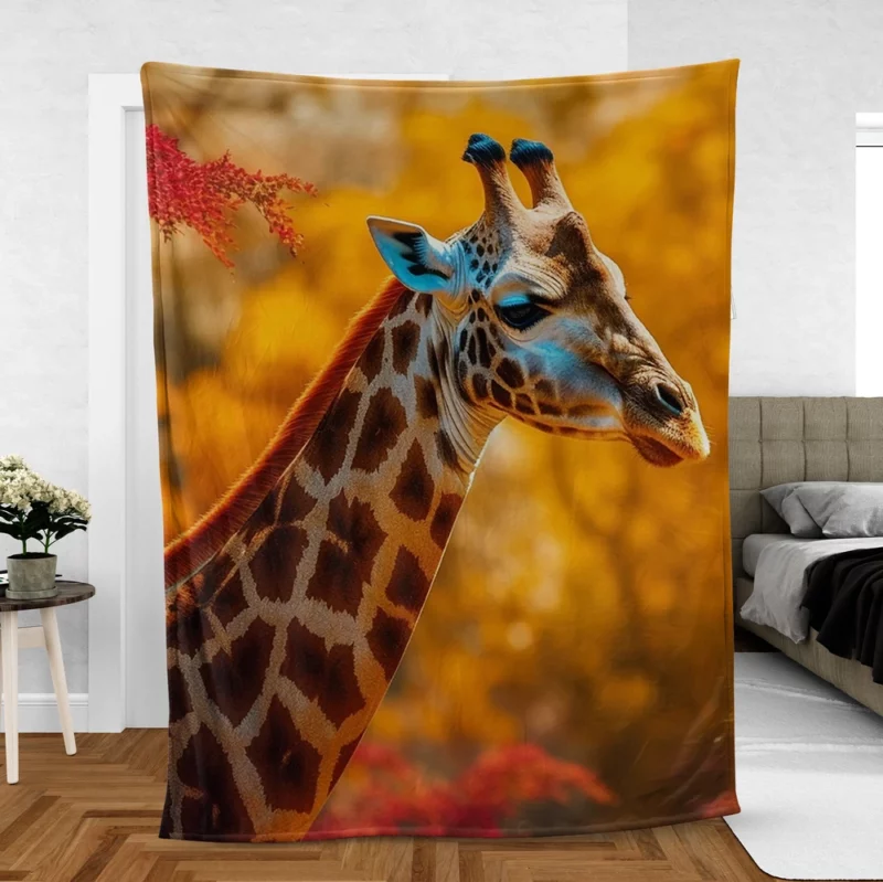 Elegant Giraffe Generated by AI Fleece Blanket