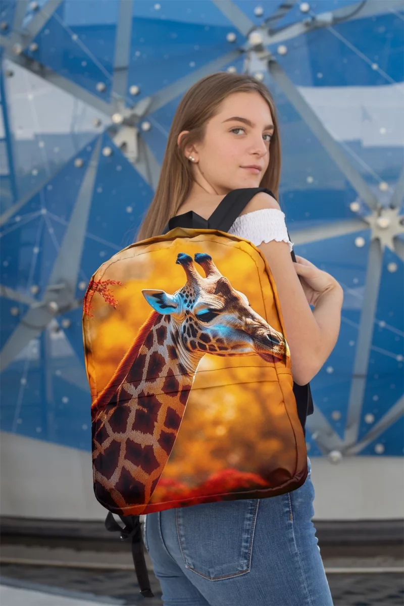 Elegant Giraffe Generated by AI Minimalist Backpack 2