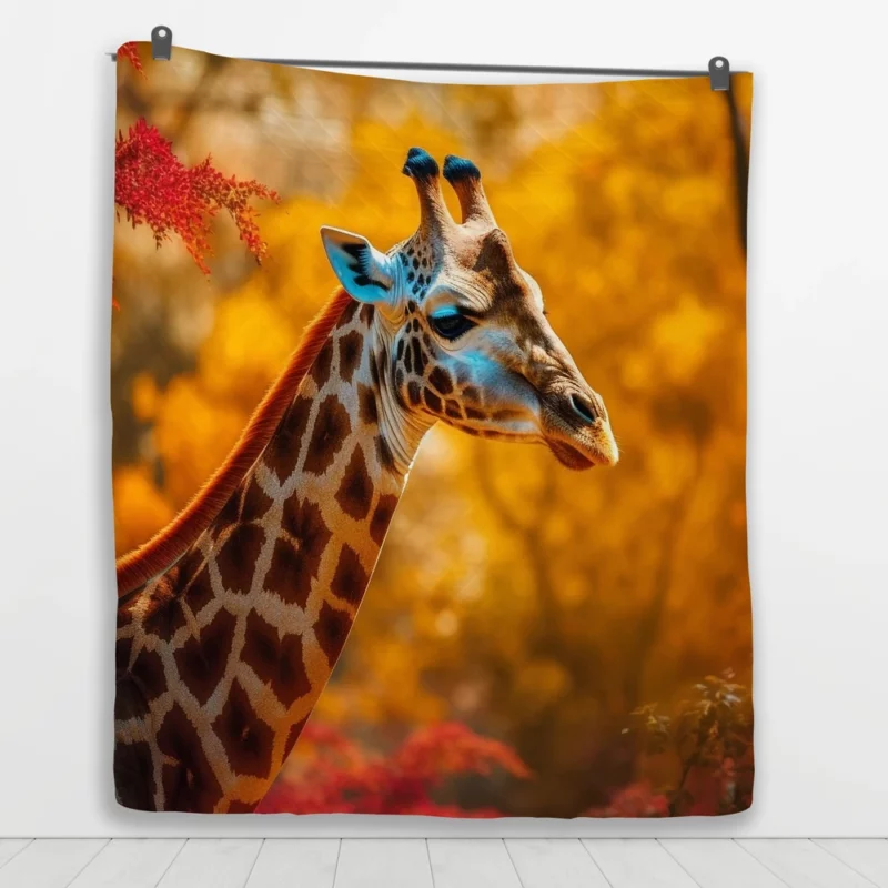 Elegant Giraffe Generated by AI Quilt Blanket 1