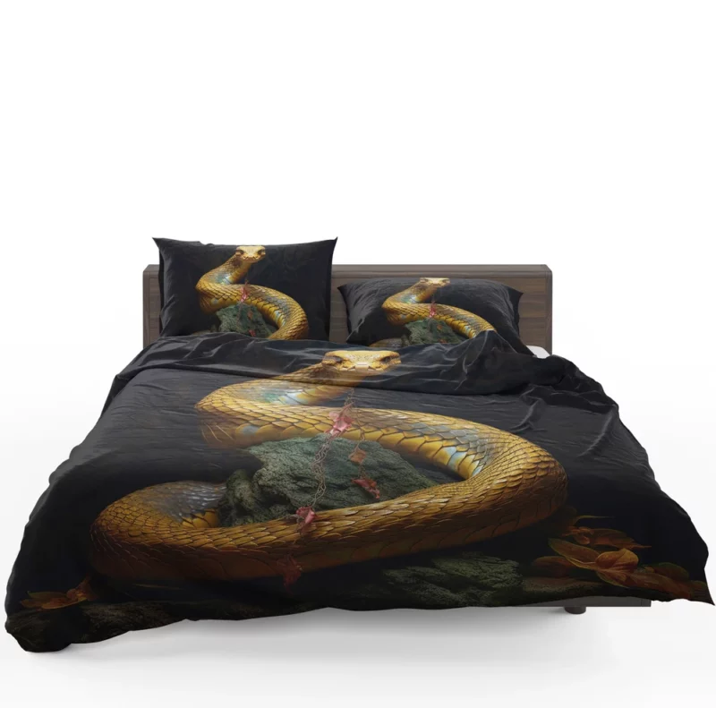 Elegant King Cobra Artwork Bedding Set 1