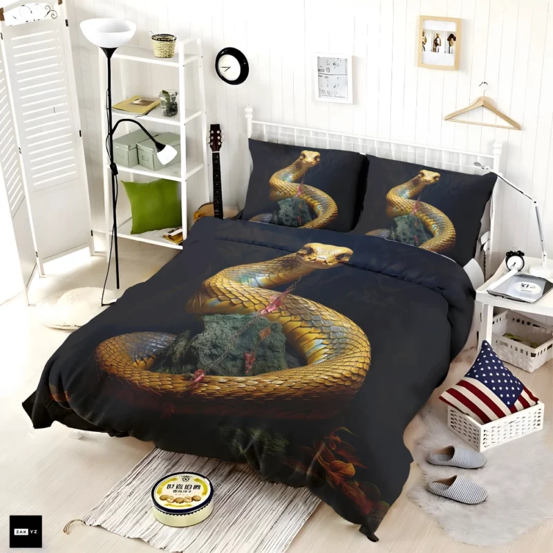 Elegant King Cobra Artwork Bedding Set