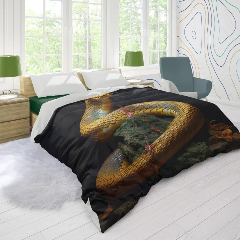 Elegant King Cobra Artwork Duvet Cover