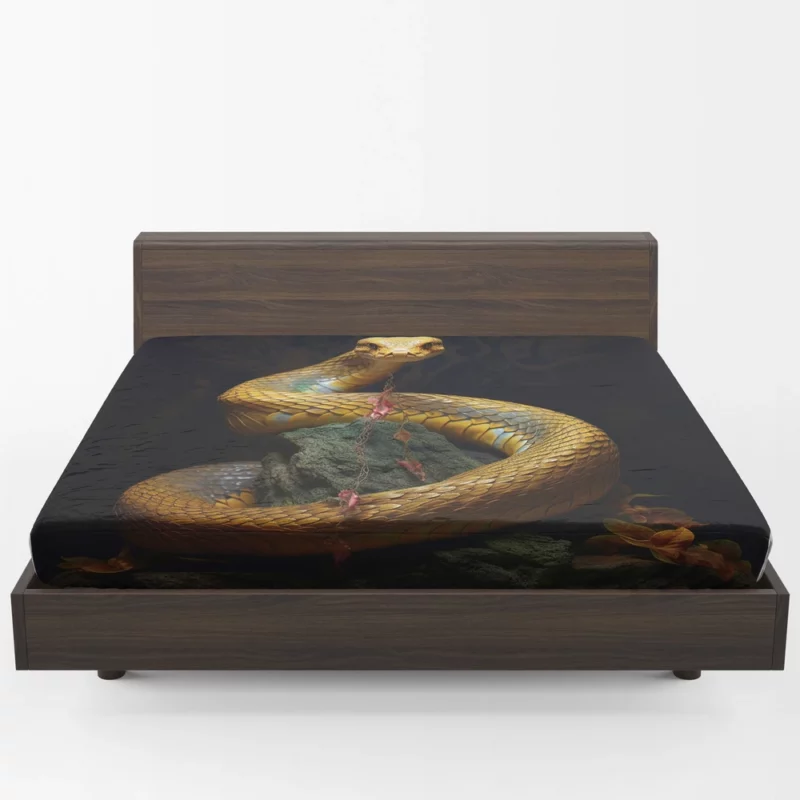 Elegant King Cobra Artwork Fitted Sheet 1