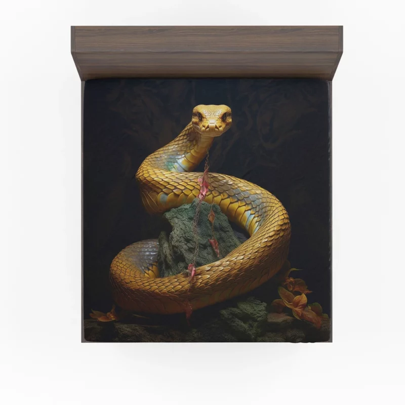 Elegant King Cobra Artwork Fitted Sheet