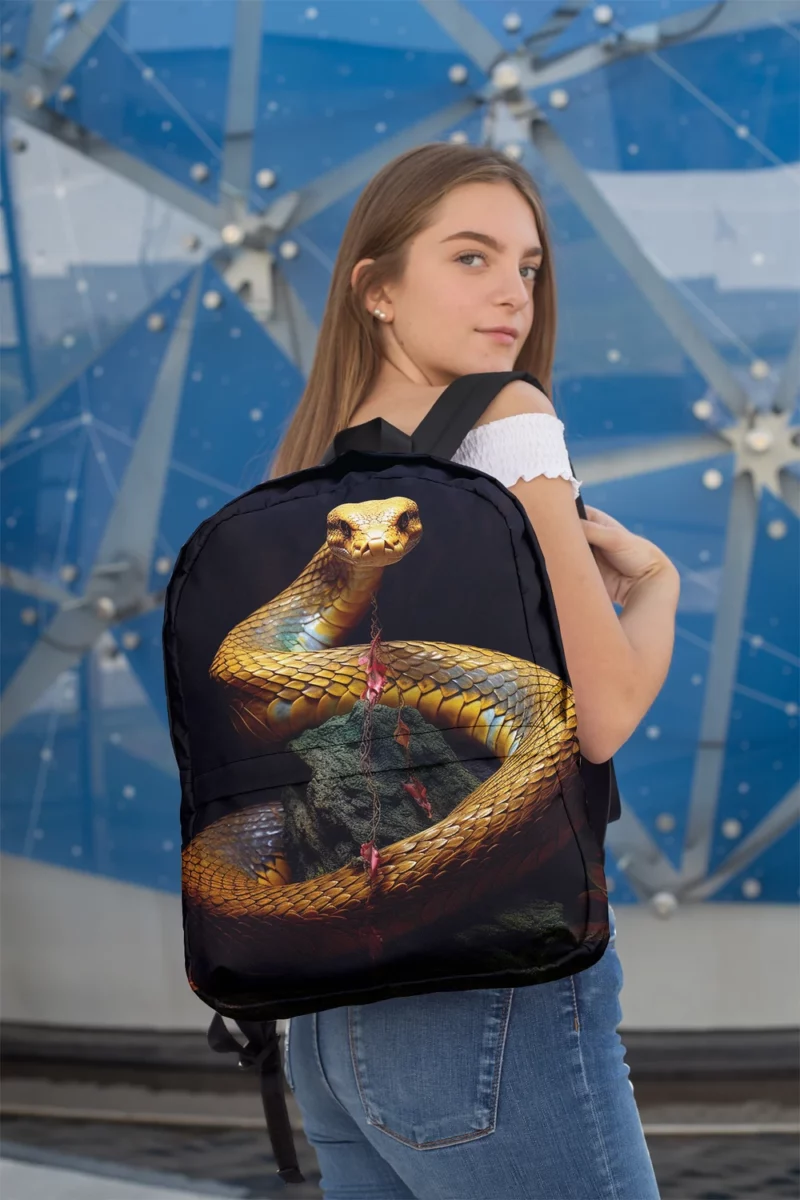 Elegant King Cobra Artwork Minimalist Backpack 2