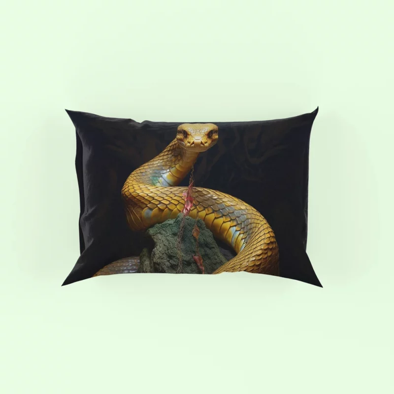 Elegant King Cobra Artwork Pillow Case