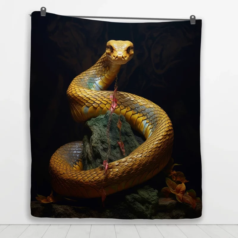 Elegant King Cobra Artwork Quilt Blanket 1