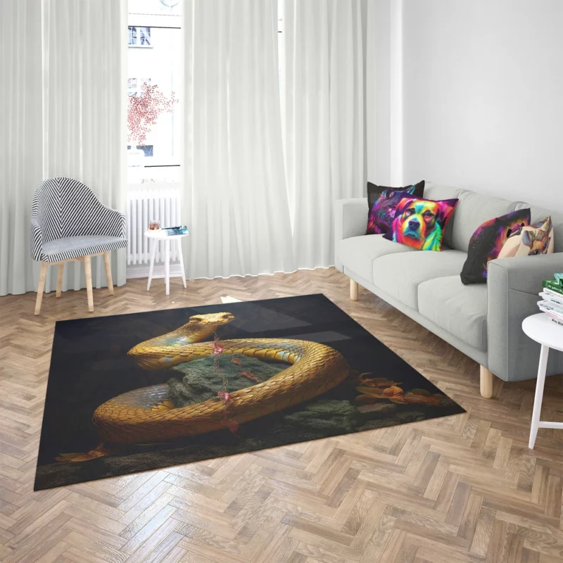 Elegant King Cobra Artwork Rug 2