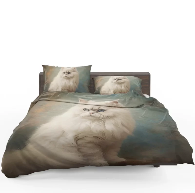 Elegant White Cat Bedding Set 1