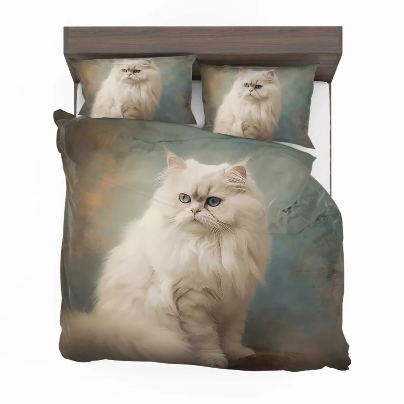 Elegant White Cat Bedding Set 2