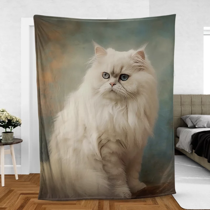 Elegant White Cat Fleece Blanket