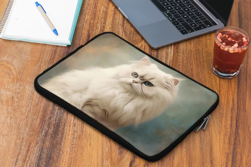 Elegant White Cat Laptop Sleeve 2