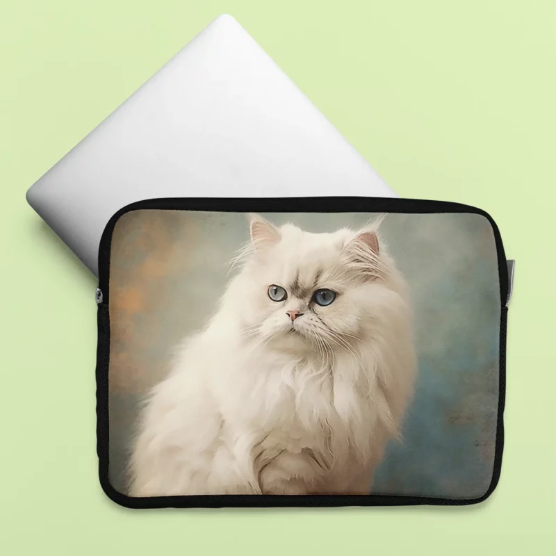 Elegant White Cat Laptop Sleeve