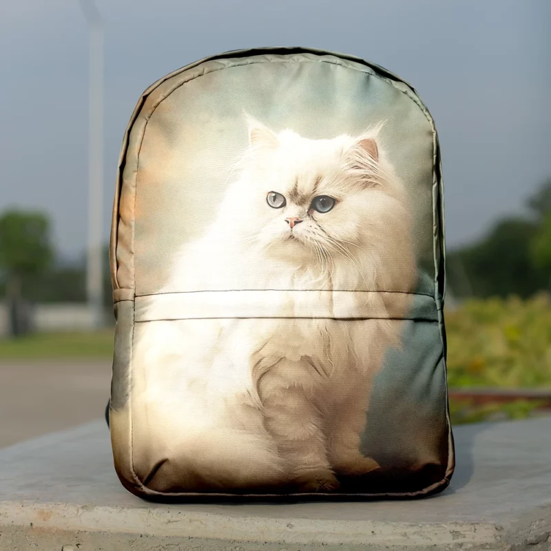 Elegant White Cat Minimalist Backpack