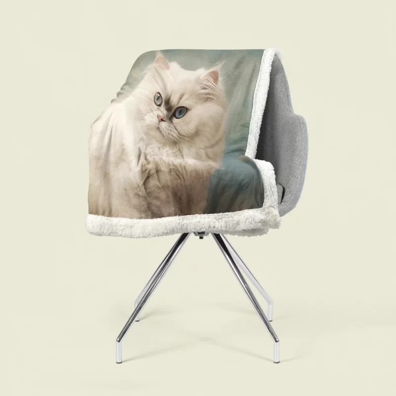 Elegant White Cat Sherpa Fleece Blanket 1