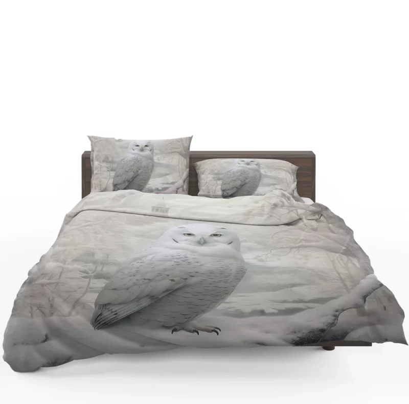 Elegant White Snowy Owl Bedding Set 1