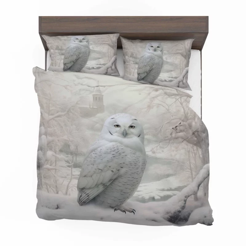 Elegant White Snowy Owl Bedding Set 2