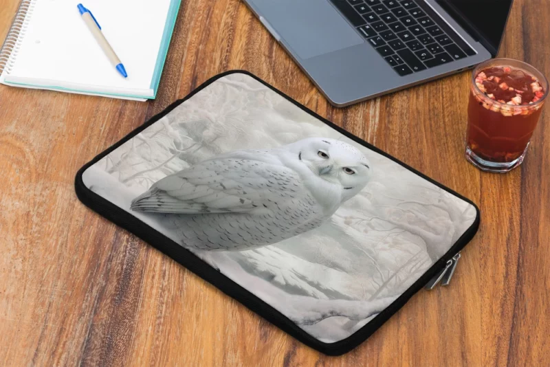 Elegant White Snowy Owl Laptop Sleeve 2