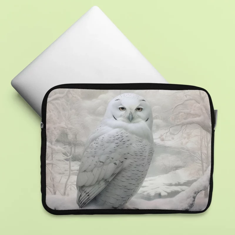 Elegant White Snowy Owl Laptop Sleeve