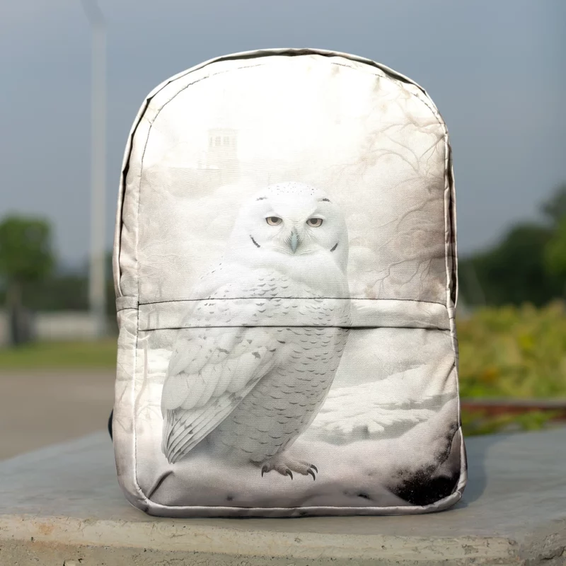 Elegant White Snowy Owl Minimalist Backpack