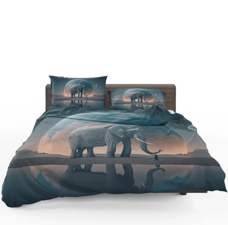 Elephant Art With Bending Reality Bedding Set 1