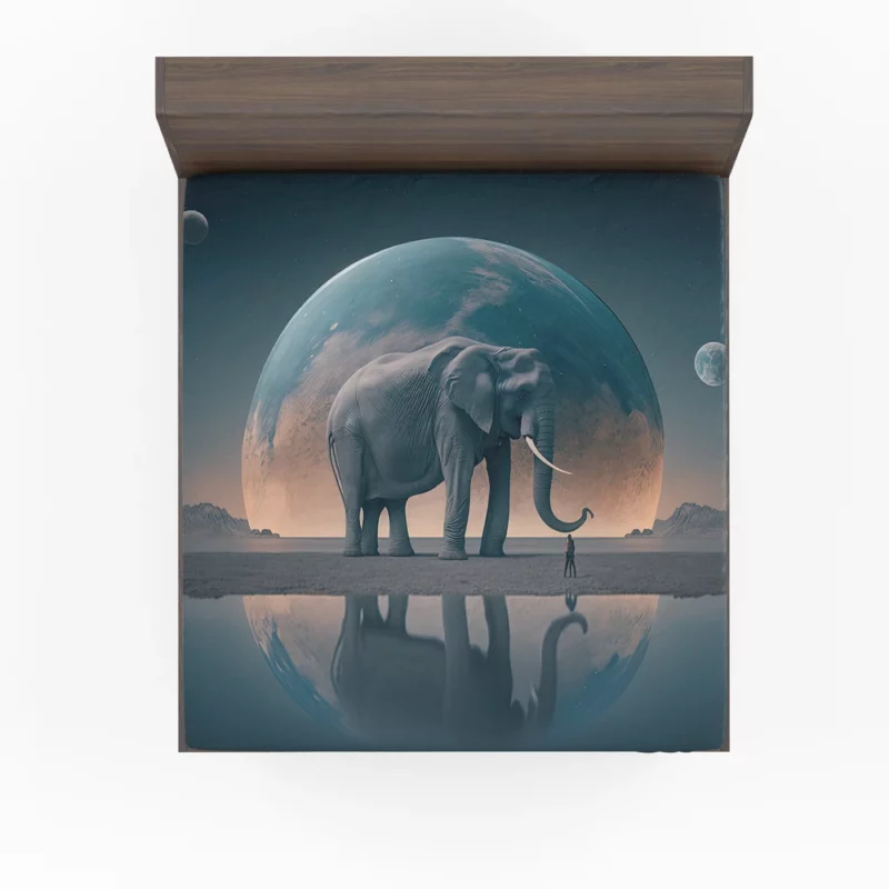 Elephant Art With Bending Reality Fitted Sheet