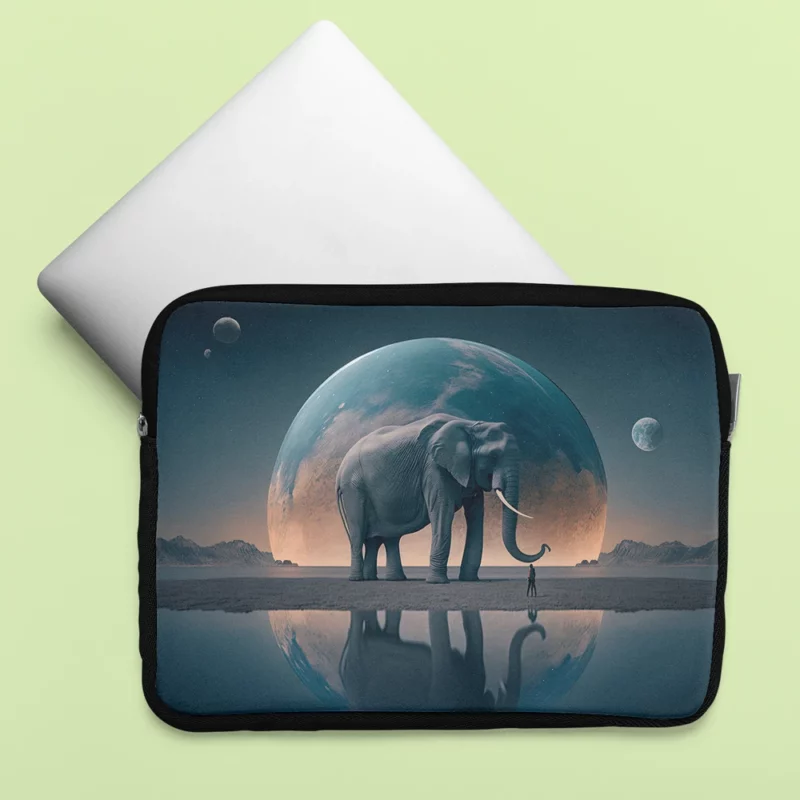 Elephant Art With Bending Reality Laptop Sleeve