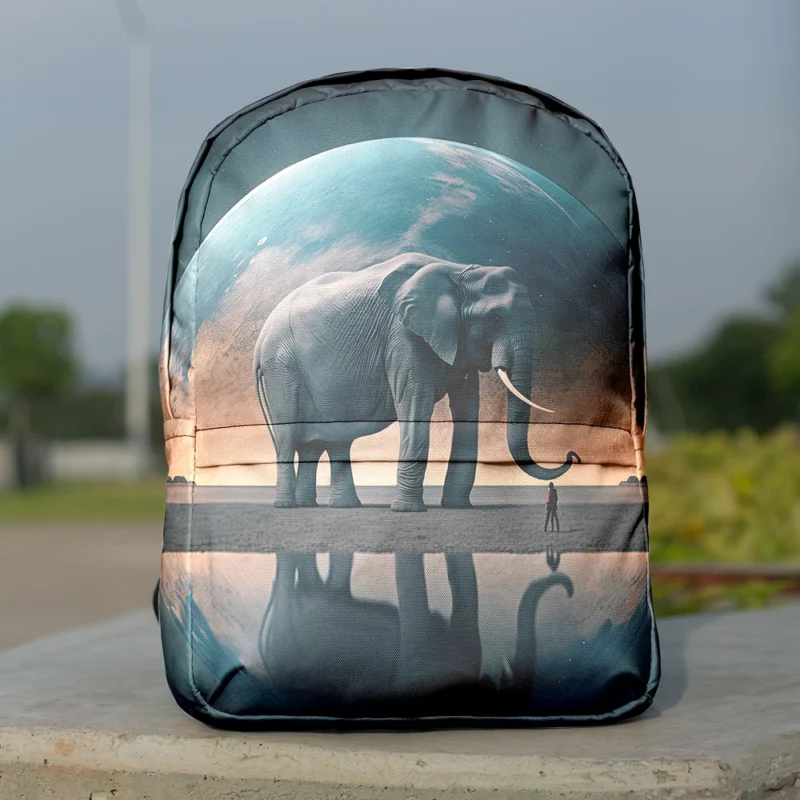 Elephant Art With Bending Reality Minimalist Backpack