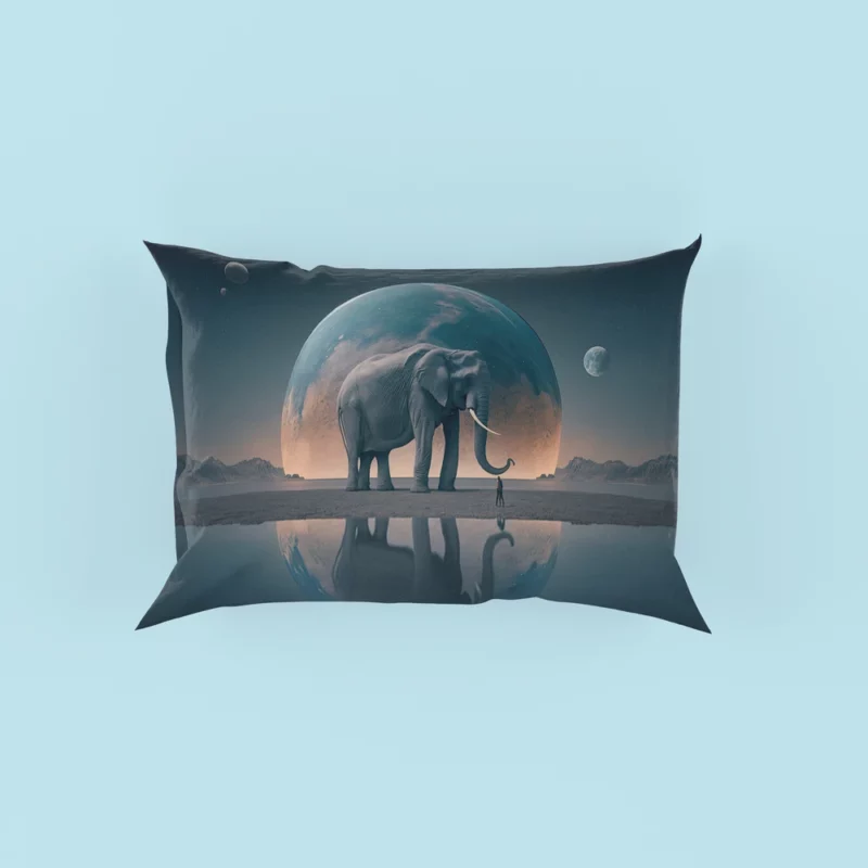 Elephant Art With Bending Reality Pillow Case