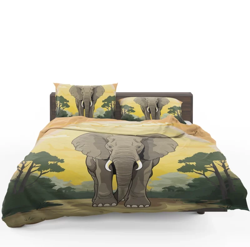 Elephant Illustration Artwork Bedding Set 1