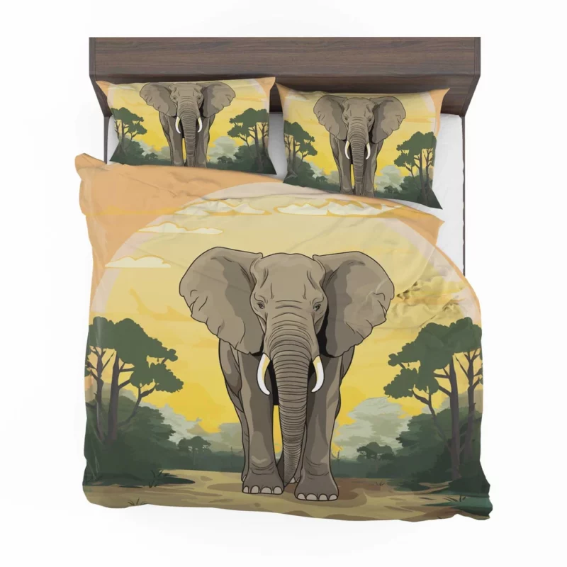 Elephant Illustration Artwork Bedding Set 2