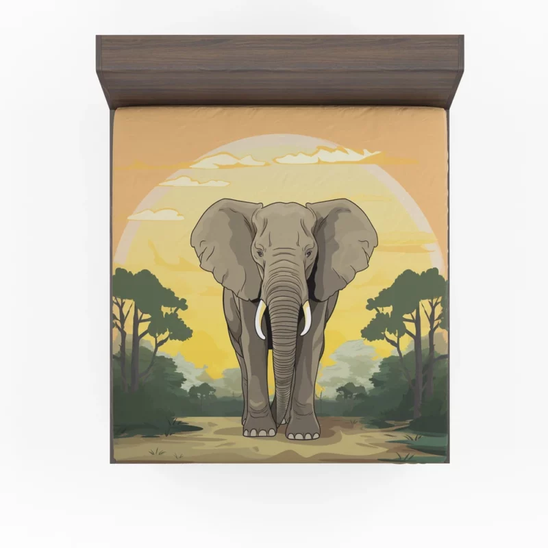 Elephant Illustration Artwork Fitted Sheet