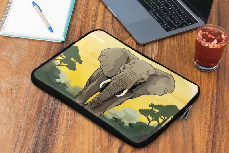 Elephant Illustration Artwork Laptop Sleeve 2