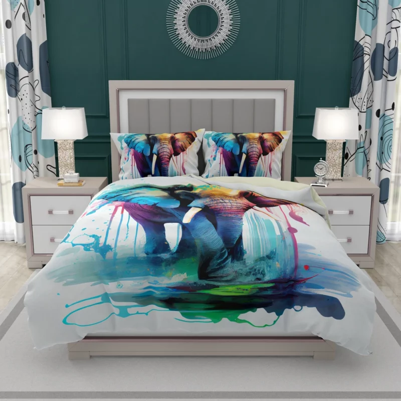Elephant Pop Art Style Bedding Set 2